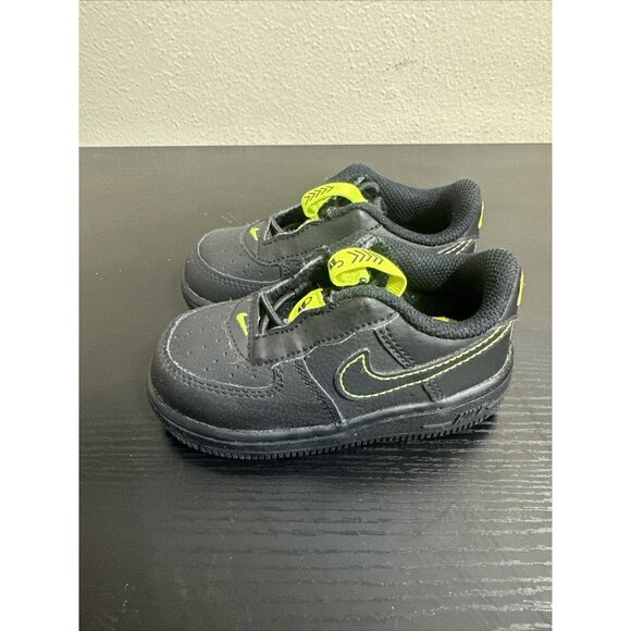 Toddlers Air Force 1 Black Lime Green Size 6C - Picture 5 of 8